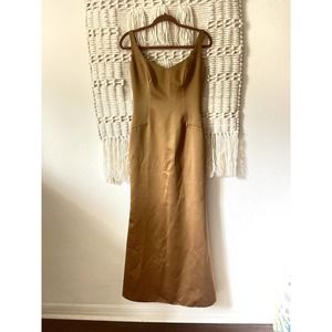 Vintage 90's Early 200's Allen Schwartz Desiree Silk Dress in Bronze
